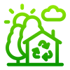 Casa verde con energía renovable
